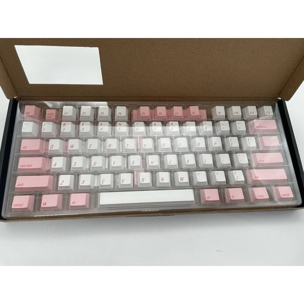Qisan Pink PBT Keycaps 108 Key Cherry Profile Keycap Mechanical Gaming Keyboard